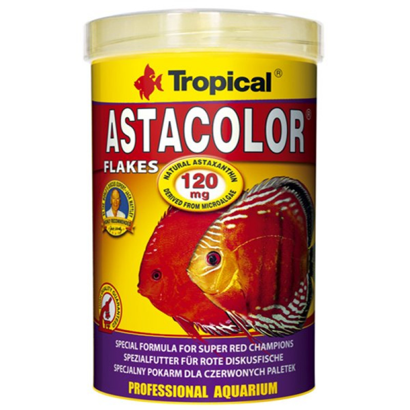 Tropical 100 Ml Astacolor Flakes Kırmızı Discus Balıkları İçin Astaksantinli Pul Yem  | Özel Akvaryum Yem